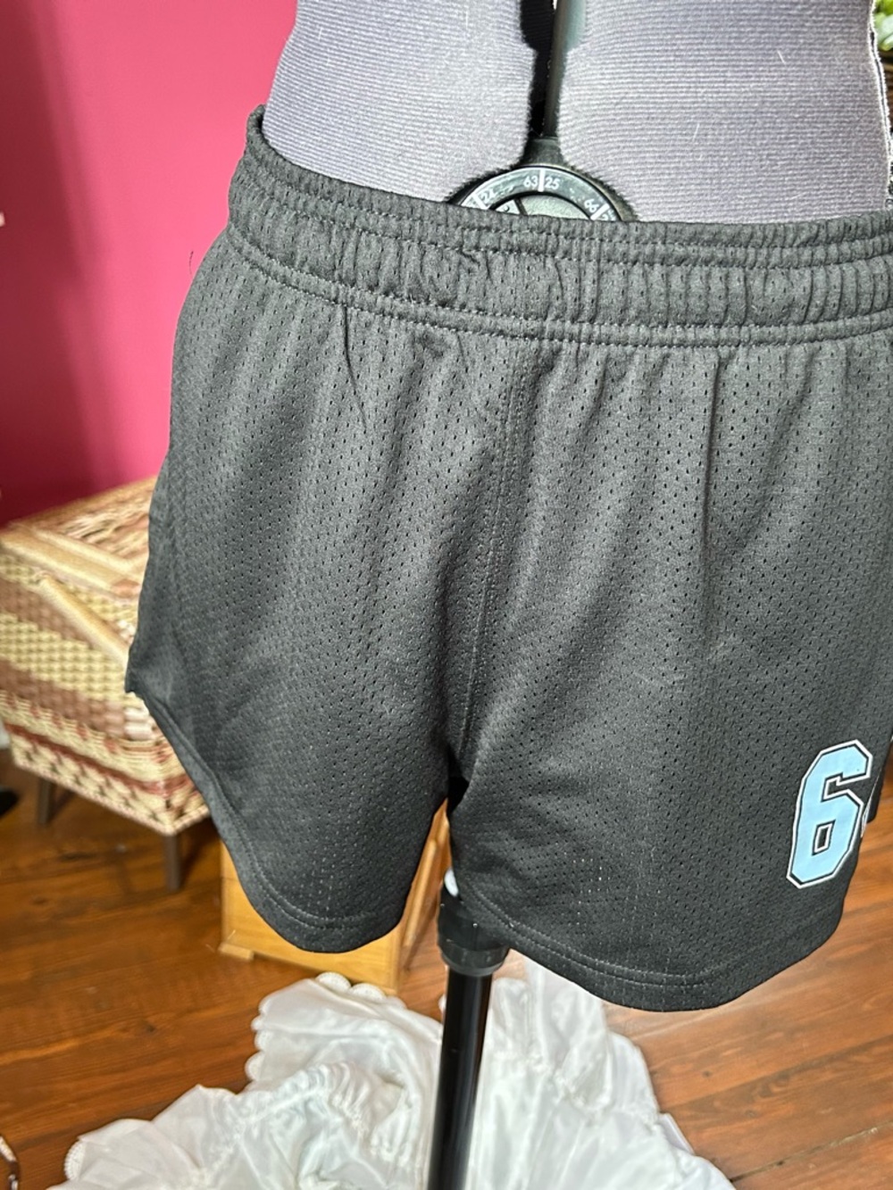 Bluenotes Black Athletic Mesh Shorts with Light Blue Number